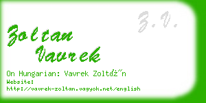 zoltan vavrek business card